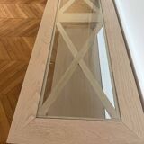 Light oak and glass console