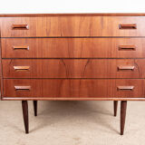 Danish teak chest of drawers, 4 drawers, by Borge Mogensen, Søborg Mobelfabrik.