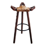 Vintage Spanish brutalist bar stool 1970s
