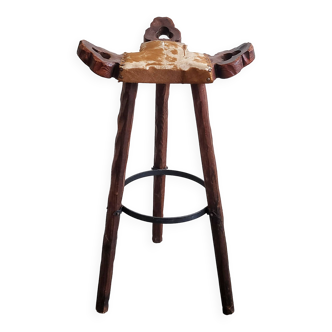 Vintage Spanish brutalist bar stool 1970s