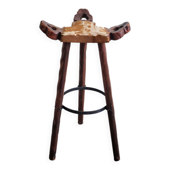 Tabouret de bar vintage brutaliste espagnol 1970