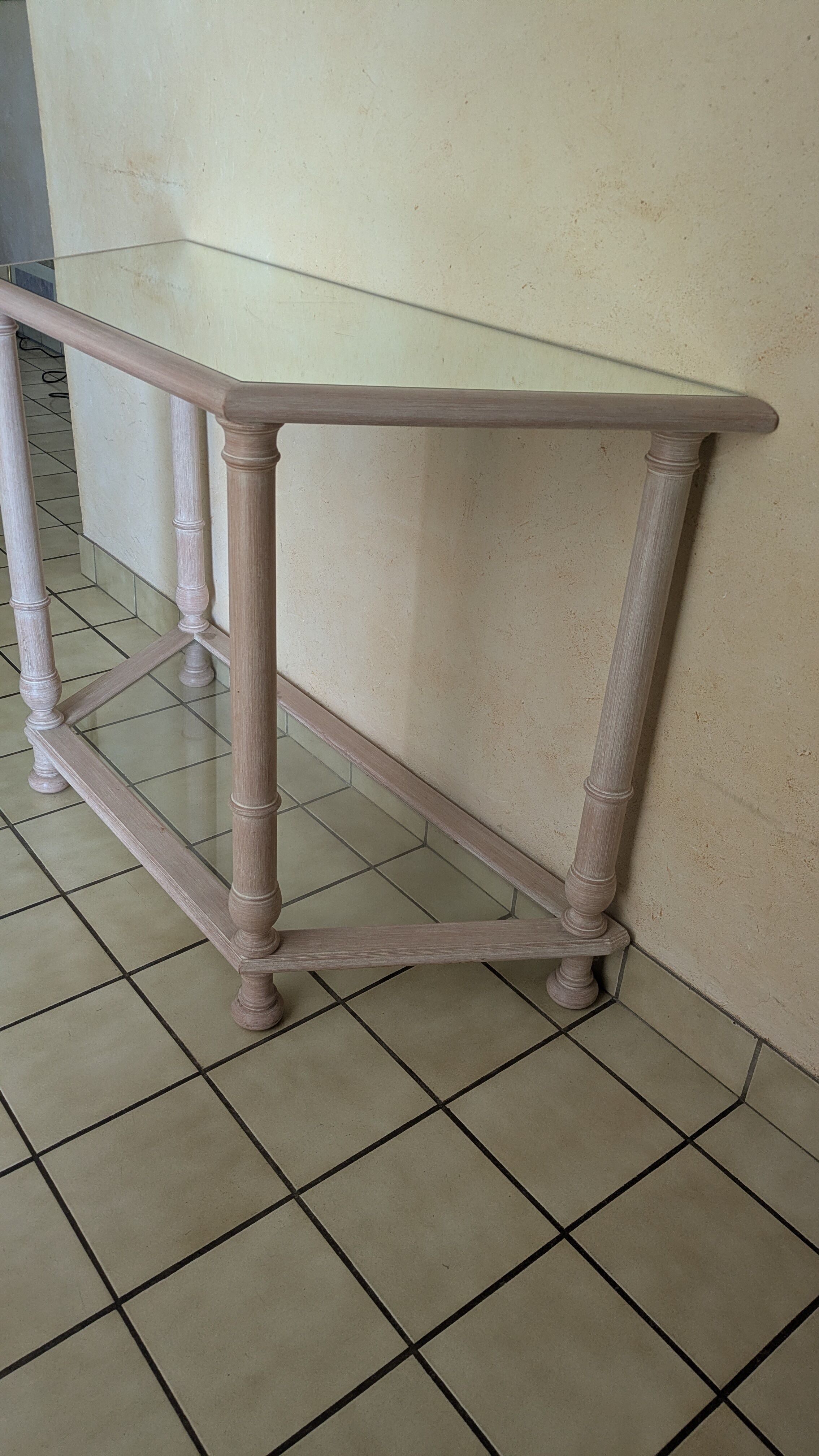 Solid Wood Console – Rose Cerused Finish