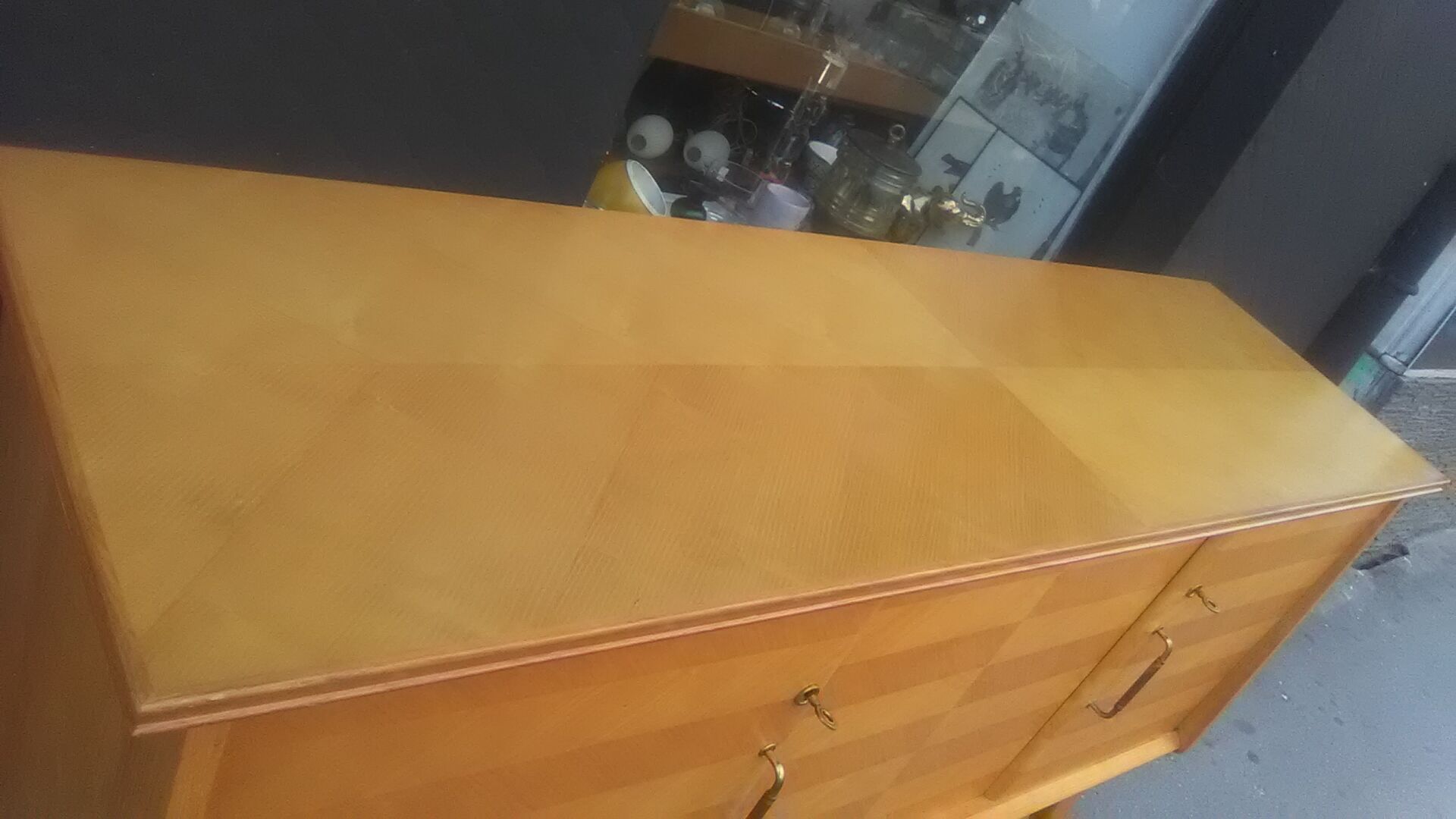 Vintage sideboard 1950 oak foot compass