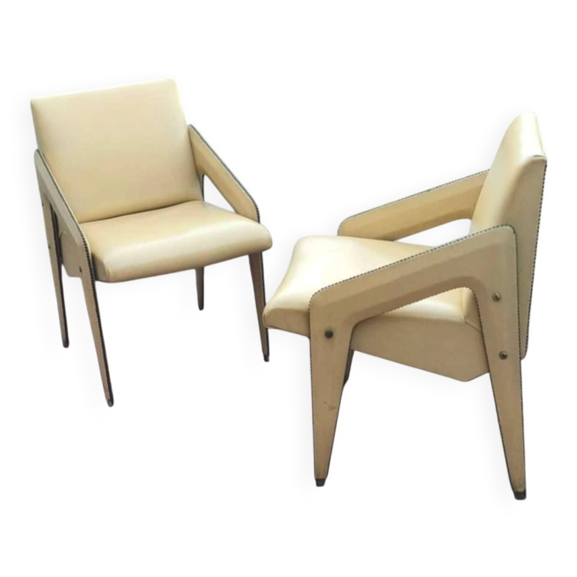 Pair of genuine leather armchairs