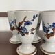 Set of 5 blue stoneware mazagrans "cherry blossom".