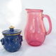 Vintage pitcher in pink glass 1l