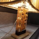 Fractal resin lamp with crystal inclusion by Pierre Giraudon