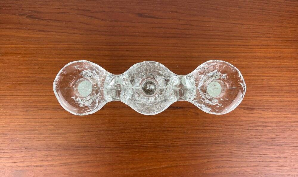Vintage Swedish glass candlestick from Pukeberg, 1970s