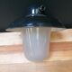 Set of 3 vintage Czech industrial pendant lights, 1950s