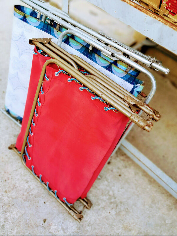 Camp bed or vintage sunbathing