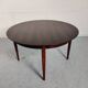 Table à manger ronde en palissandre avec rallonge, Lübke années 60/70