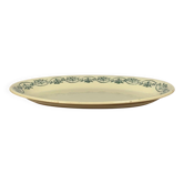 Small St Amand Ceranor dish, dark green flower pattern