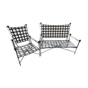 Canapé et fauteuil metal