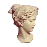 Magnificent art nouveau bust of a young woman by the sculptor, Van Vaerenbergh,