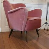 50s 60s armchair pink velvet