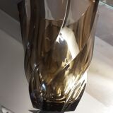 Vintage thick glass elipse vase