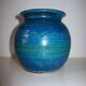 1960s vase by Aldo Londi for Bitossi in "Rimini blue" ceramic.