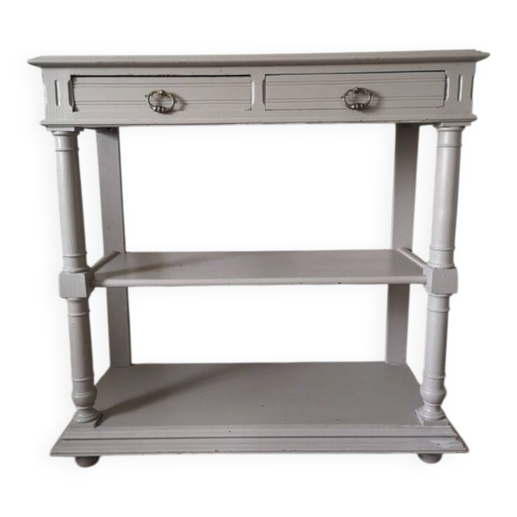 Painted console serving table.
