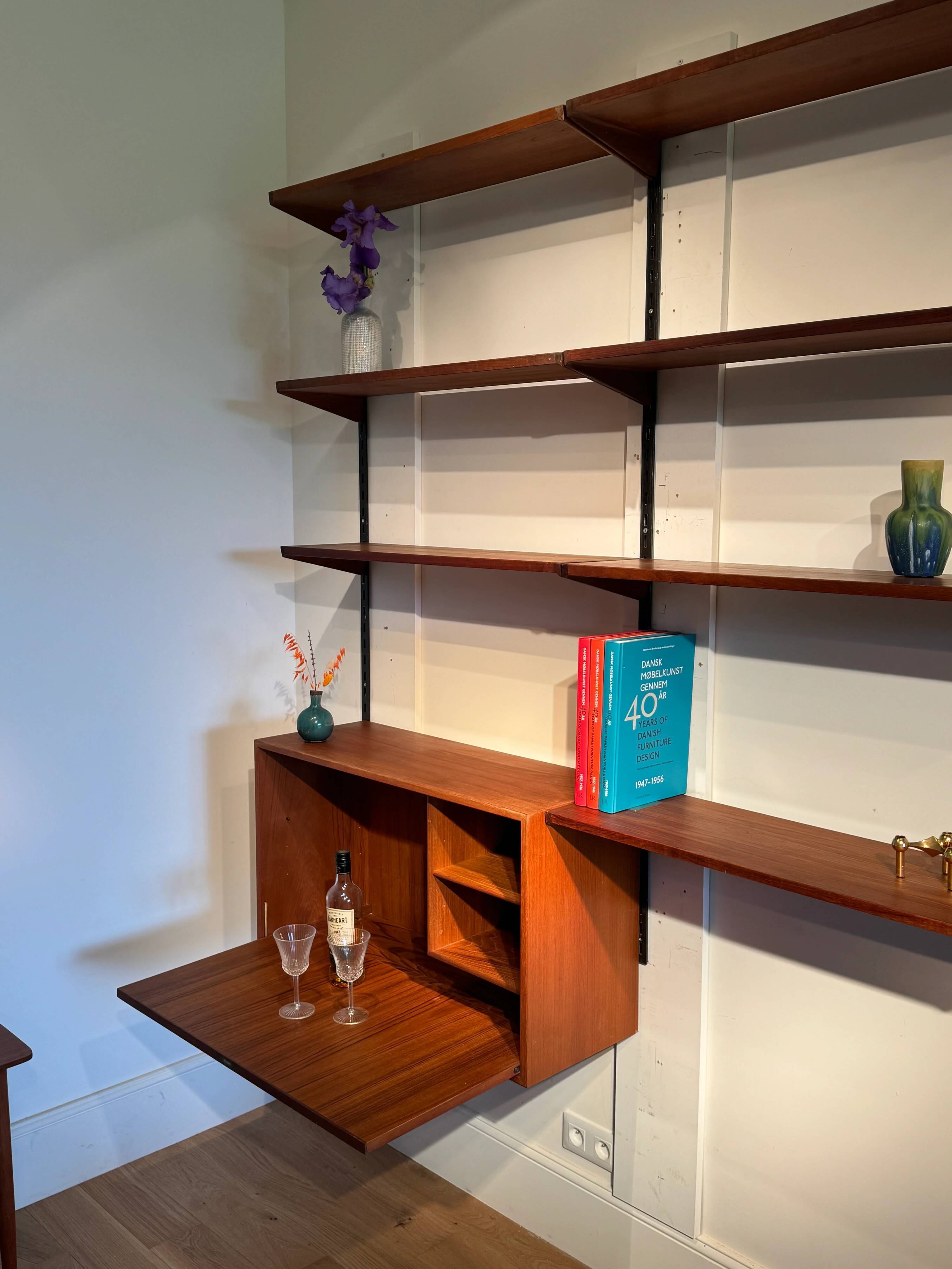 Vintage Scandinavian wall library by Kai Kristiansen for FM Møbler