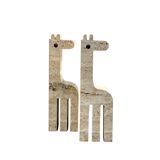 2 serre-livres girafes en travertin, F.lli Mannelli, Italie 1970