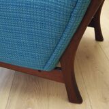 Fauteuil bleu, design danois, années 1960, production : Danemark