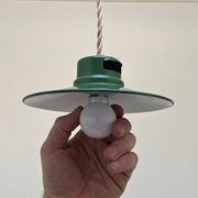 Enamelled industrial hanging lamp