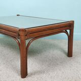 Bamboo and glass coffee table