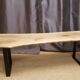 Bleached walnut coffee table square feet metal industrial style