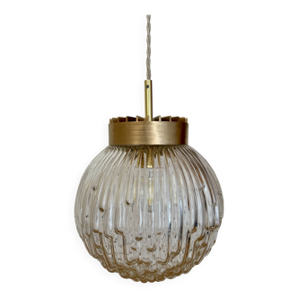 Vintage XL globe pendant light in molded glass