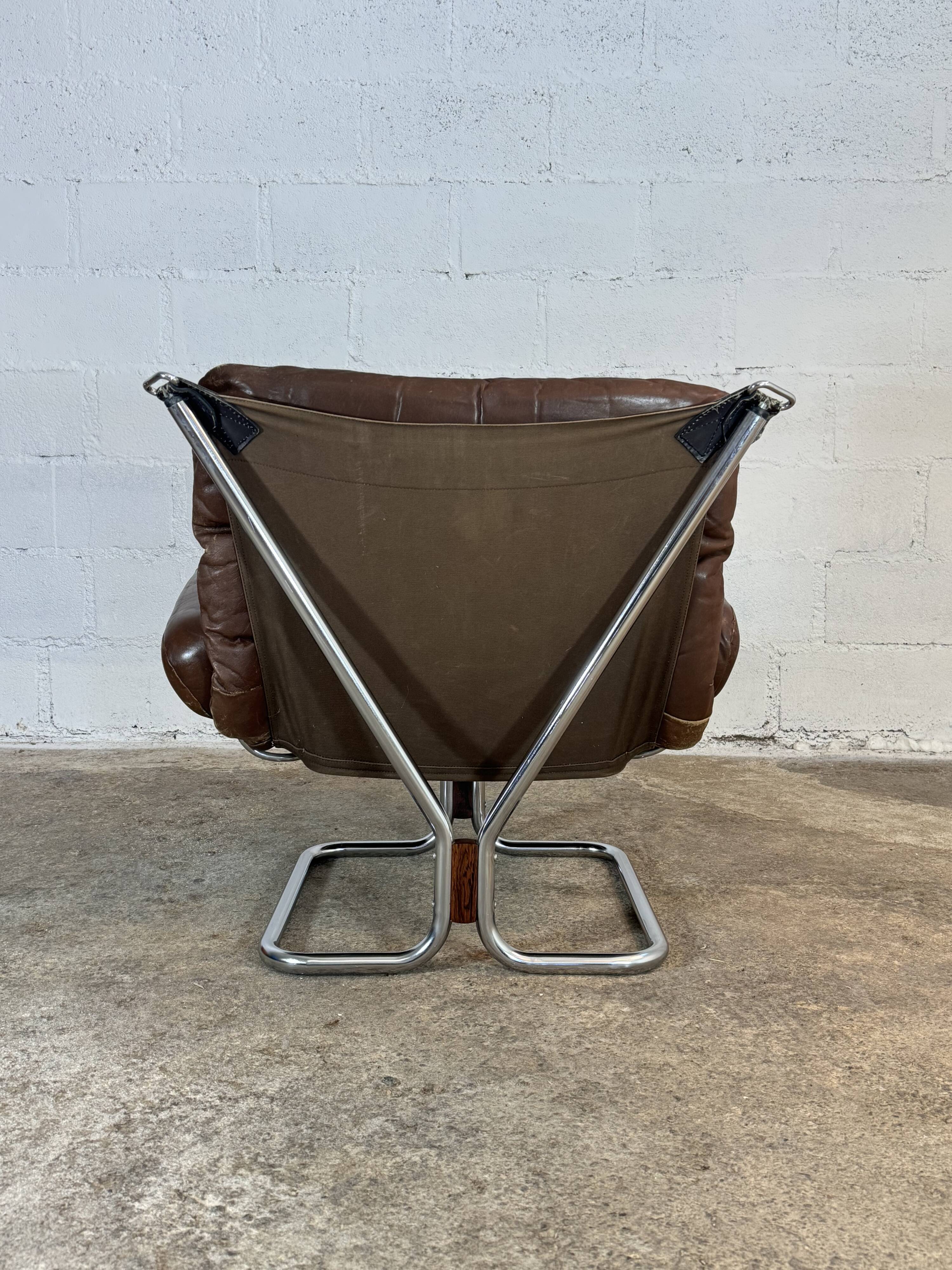 "Wing" leather armchair, Harald RELLING, 1980s
