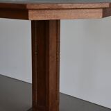 Antique octagonal oak table, 1920s