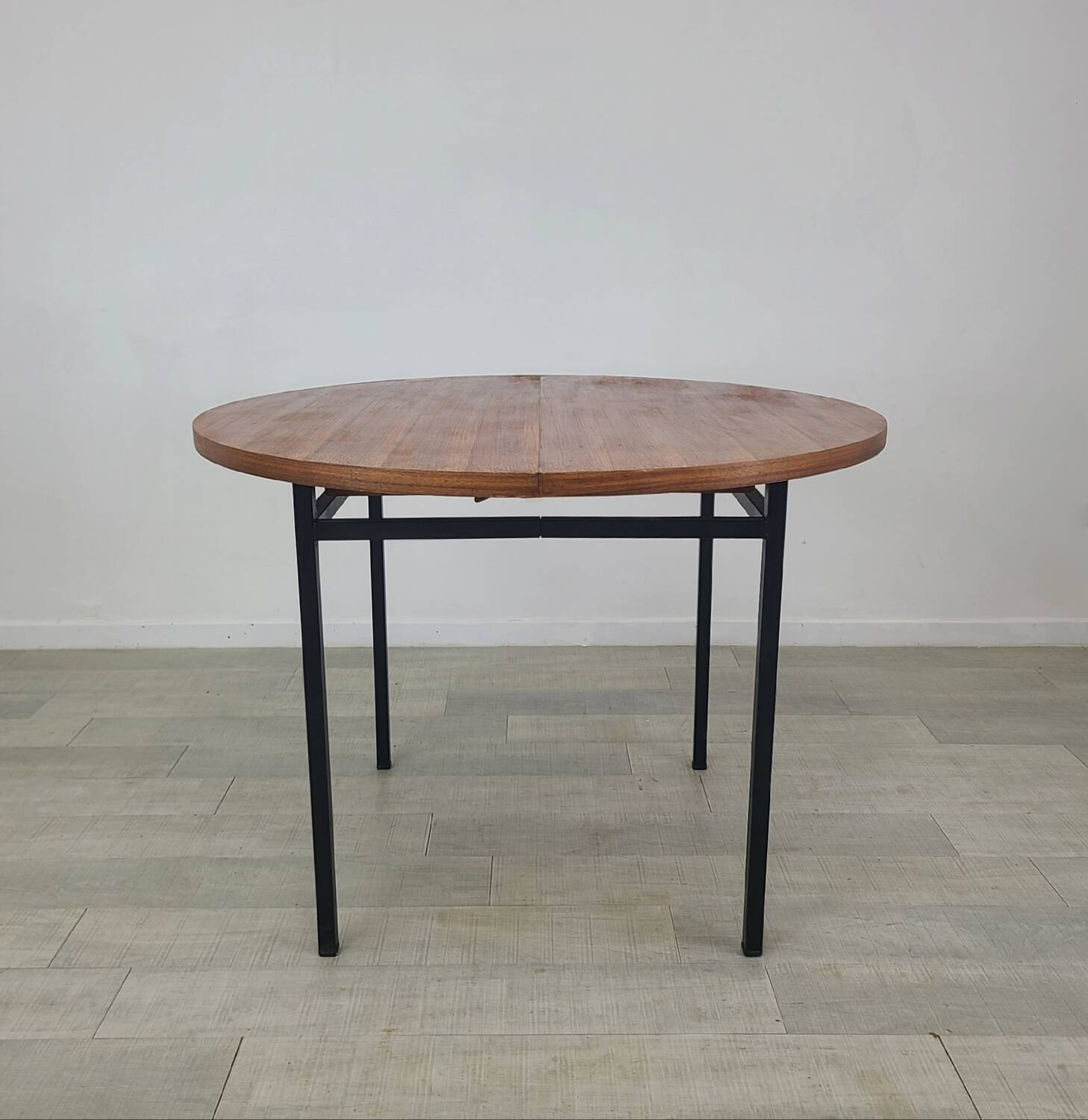 Vintage round dining table designed by Marcel Gascoin 1960s