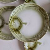 Set of 12 fish plates from the Moulin des Loups factory in Orchies