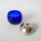 Small glass and stainless steel apple-shaped box 1970