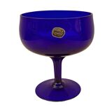 Cobalt blue goblet of a sheepdog, Bohemia, Czechoslovakia, 1980s.