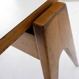 Vintage beech table compass feet by Robin Day for Hille, United Kingdom 1950s