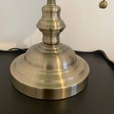 Lampe de bureau banquier ancien bronze notaire art deco opaline verte