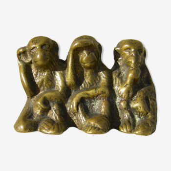 Bronze "les singes de la sagesse "
