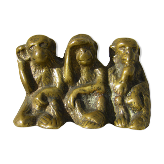 Bronze "les singes de la sagesse "