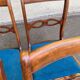 4 solid wood dining chairs with blue velvet fabric