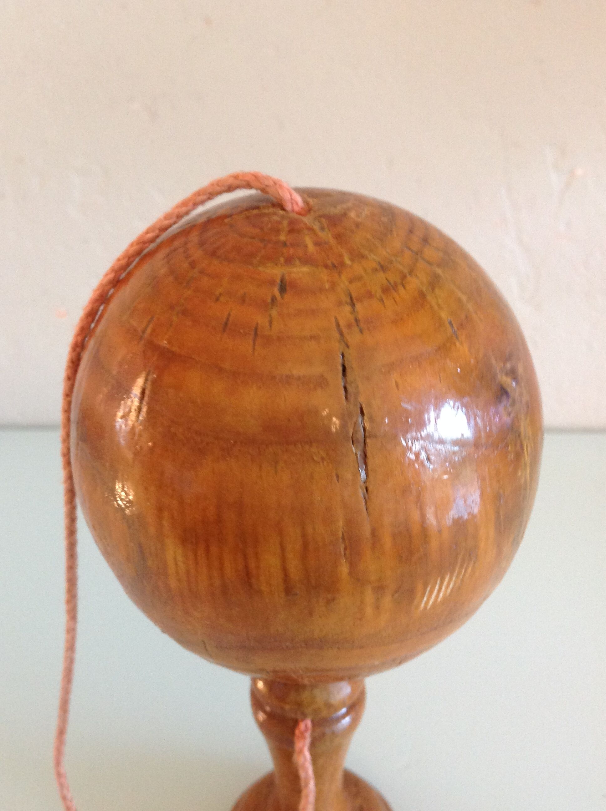 Old bilboquet in varnished wood / vintage 60s-70s