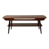 Table basse en teck vintage attribuée à Louis van Teeffelen avec plateau réversible