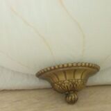 Pair of wall sconces in glass paste and brass