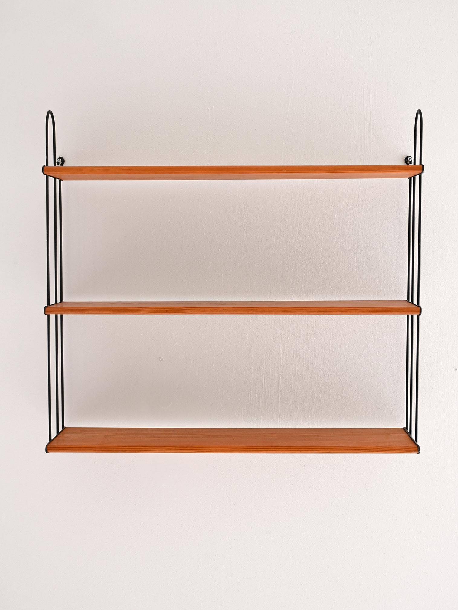 1960s vintage Scandinavian “Hylla” shelf in oak and metal
