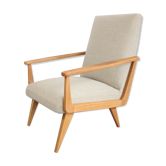 Fauteuil années 60 forme libre & lainage