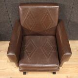 Paire de fauteuils italiens en skai