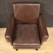Paire de fauteuils italiens en skai