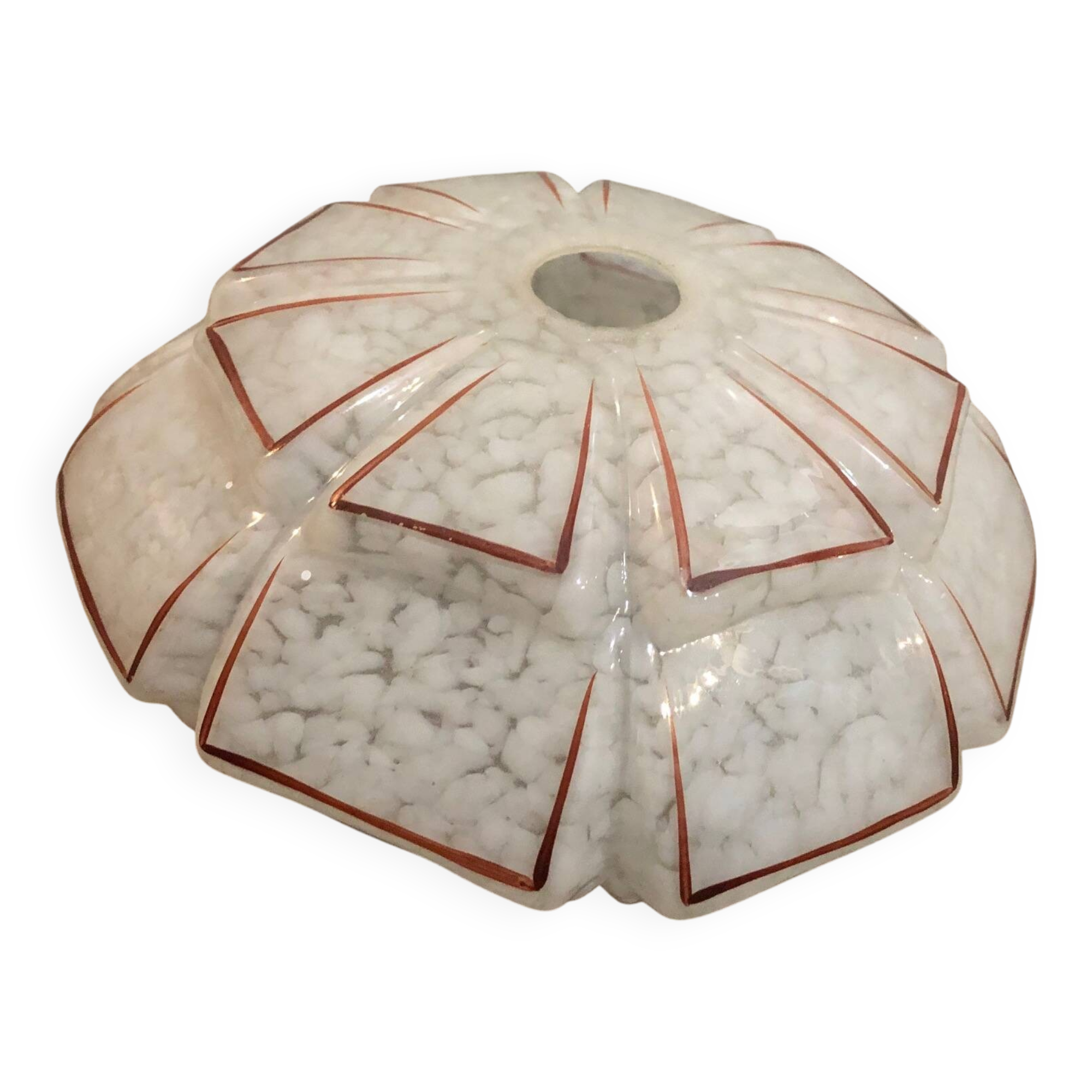 Art Deco globe ceiling light in gingham glass