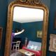Mirror XIXth in gilded stucco, H 142 cm