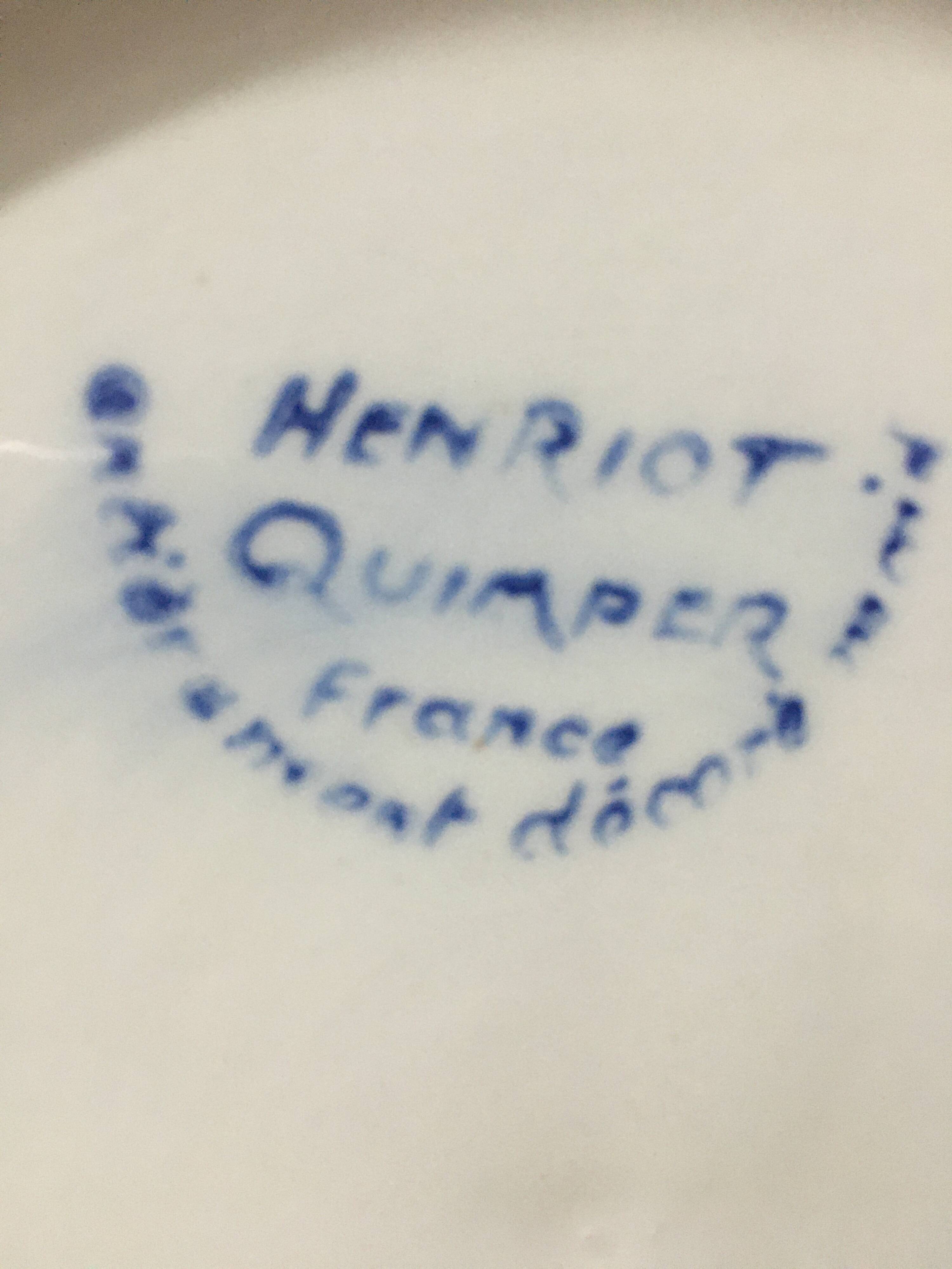 QUIMPERT HENRIOT plate, genet model